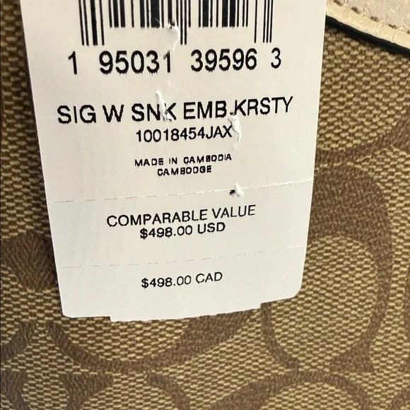 Coach Tan and Cream Signature Shoulder Bag With Purse Scarf - Picture 6 of 13